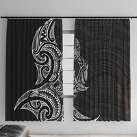 New Zealand Hammerhead Shark Window Curtain Maori Haehae Mangopare Black - Polynesian Pride