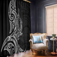 New Zealand Hammerhead Shark Window Curtain Maori Haehae Mangopare Black - Polynesian Pride