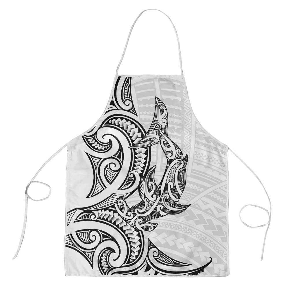 New Zealand Hammerhead Shark Apron Maori Haehae Mangopare White - Polynesian Pride