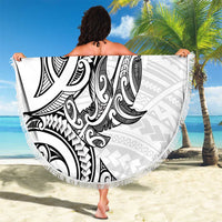 New Zealand Hammerhead Shark Beach Blanket Maori Haehae Mangopare White - Polynesian Pride