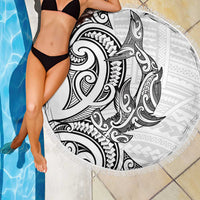 New Zealand Hammerhead Shark Beach Blanket Maori Haehae Mangopare White - Polynesian Pride
