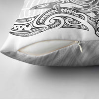 New Zealand Hammerhead Shark Pillow Cover Maori Haehae Mangopare White - Polynesian Pride