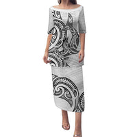 New Zealand Hammerhead Shark Puletasi Maori Haehae Mangopare White - Polynesian Pride