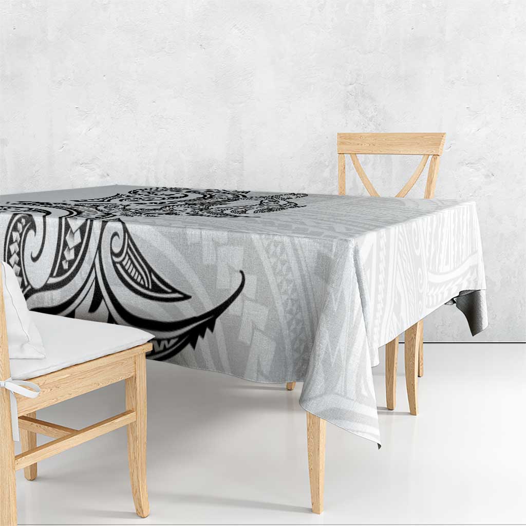 New Zealand Hammerhead Shark Tablecloth Maori Haehae Mangopare White - Polynesian Pride