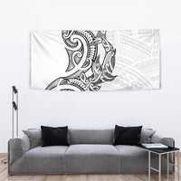 New Zealand Hammerhead Shark Tapestry Maori Haehae Mangopare White - Polynesian Pride