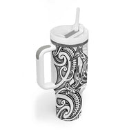 New Zealand Hammerhead Shark Tumbler With Handle Maori Haehae Mangopare White - Polynesian Pride