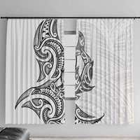 New Zealand Hammerhead Shark Window Curtain Maori Haehae Mangopare White - Polynesian Pride