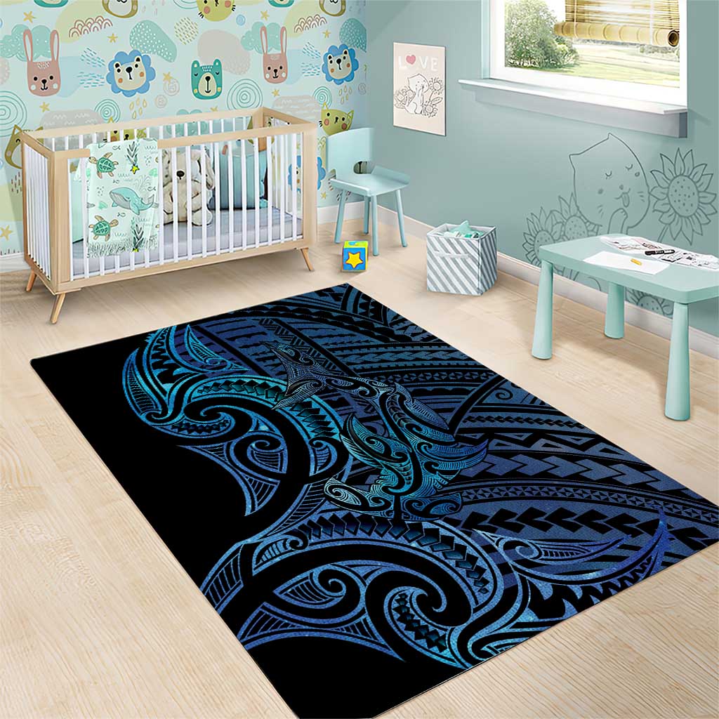New Zealand Hammerhead Shark Area Rug Maori Haehae Mangopare Galaxy - Polynesian Pride