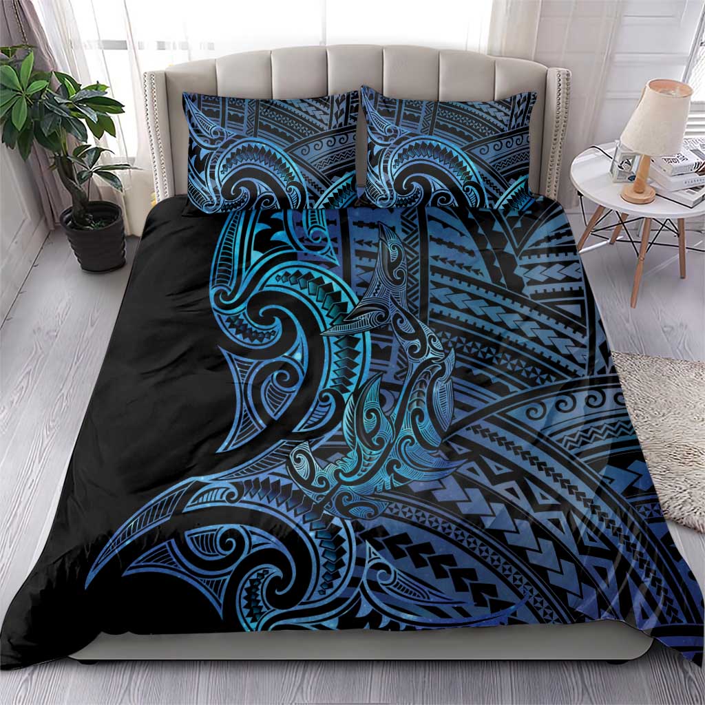 New Zealand Hammerhead Shark Bedding Set Maori Haehae Mangopare Galaxy - Polynesian Pride