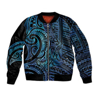 New Zealand Hammerhead Shark Bomber Jacket Maori Haehae Mangopare Galaxy - Polynesian Pride