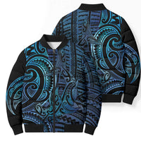 New Zealand Hammerhead Shark Bomber Puffer Jacket Maori Haehae Mangopare Galaxy - Polynesian Pride