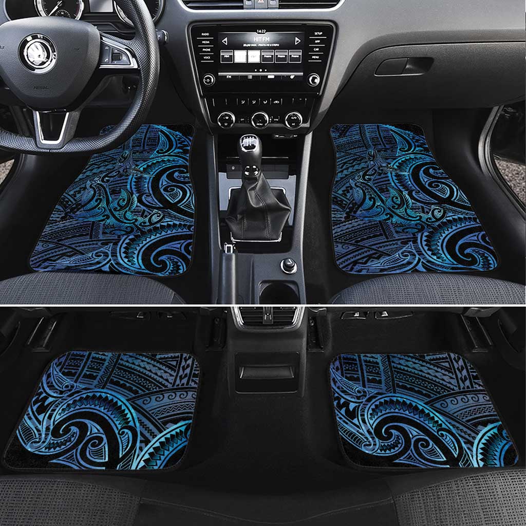 New Zealand Hammerhead Shark Car Mats Maori Haehae Mangopare Galaxy - Polynesian Pride
