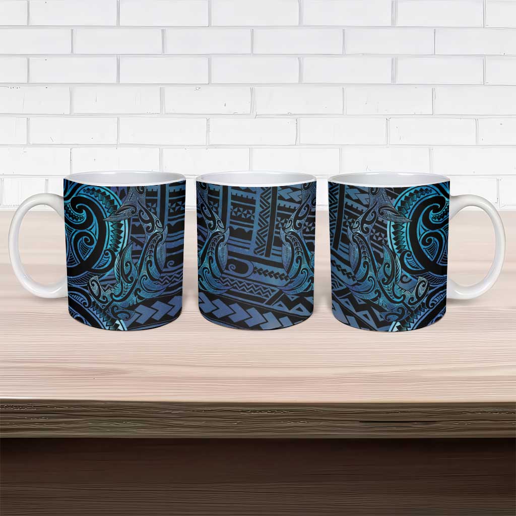 New Zealand Hammerhead Shark Ceramic Mug Maori Haehae Mangopare Galaxy - Polynesian Pride