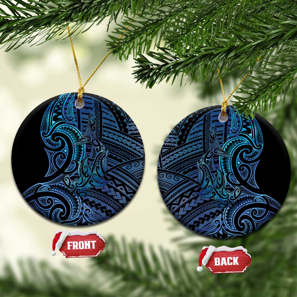 New Zealand Hammerhead Shark Ceramic Ornament Maori Haehae Mangopare Galaxy - Polynesian Pride