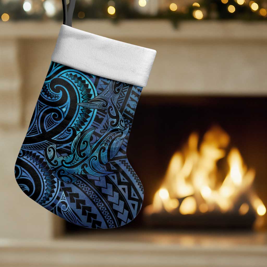 New Zealand Hammerhead Shark Christmas Stocking Maori Haehae Mangopare Galaxy - Polynesian Pride