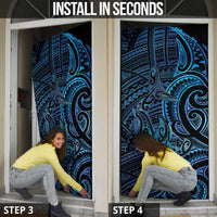 New Zealand Hammerhead Shark Door Cover Maori Haehae Mangopare Galaxy - Polynesian Pride