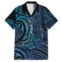 New Zealand Hammerhead Shark Family Matching Summer Maxi Dress and Hawaiian Shirt Maori Haehae Mangopare Galaxy - Polynesian Pride