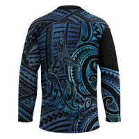 New Zealand Hammerhead Shark Hockey Jersey Maori Haehae Mangopare Galaxy - Polynesian Pride