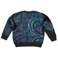 New Zealand Hammerhead Shark Kid Ugly Christmas Sweater Maori Haehae Mangopare Galaxy - Polynesian Pride