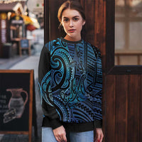 New Zealand Hammerhead Shark Ugly Christmas Sweater Maori Haehae Mangopare Galaxy - Polynesian Pride