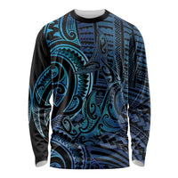 New Zealand Hammerhead Shark Long Sleeve Shirt Maori Haehae Mangopare Galaxy - Polynesian Pride