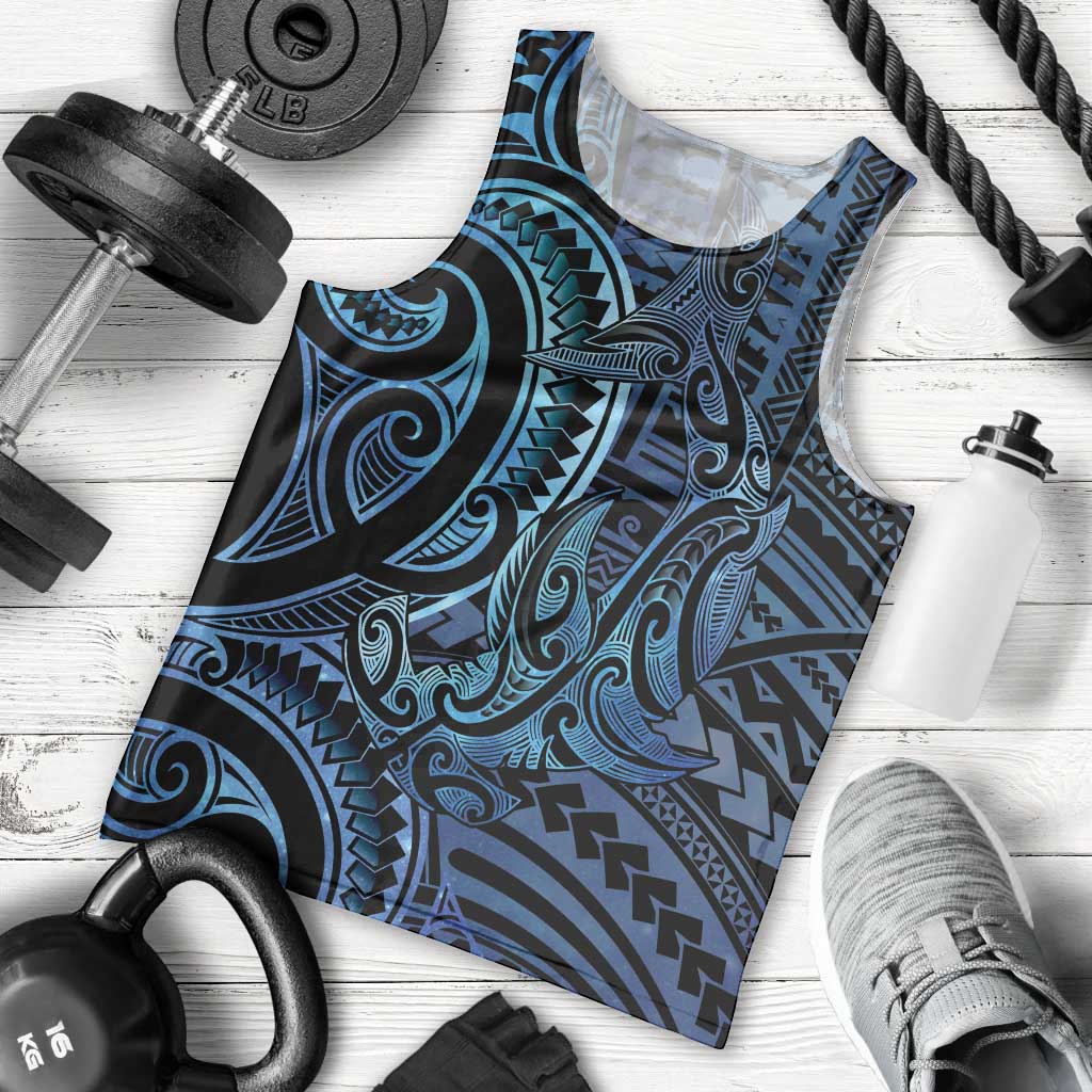 New Zealand Hammerhead Shark Men Tank Top Maori Haehae Mangopare Galaxy - Polynesian Pride