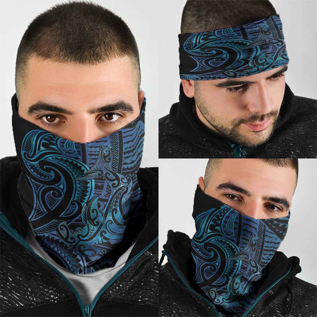 New Zealand Hammerhead Shark Neck Gaiter Maori Haehae Mangopare Galaxy - Polynesian Pride