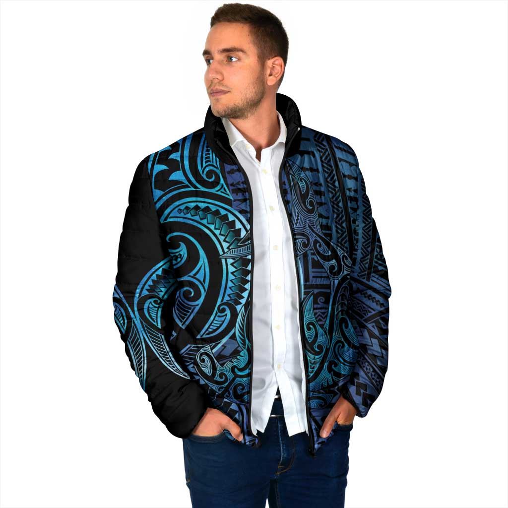 New Zealand Hammerhead Shark Padded Jacket Maori Haehae Mangopare Galaxy - Polynesian Pride