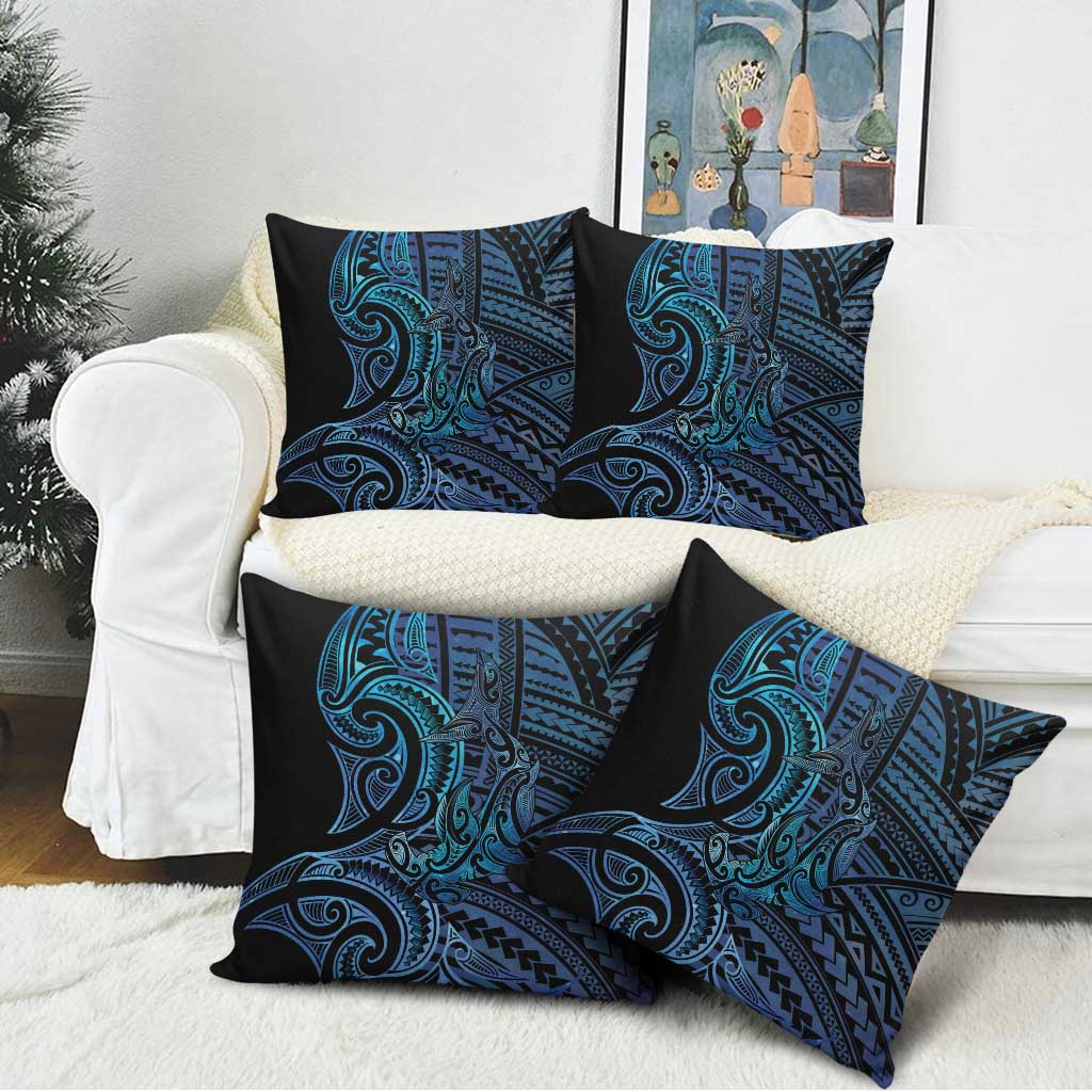 New Zealand Hammerhead Shark Pillow Cover Maori Haehae Mangopare Galaxy - Polynesian Pride