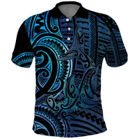 New Zealand Hammerhead Shark Polo Shirt Maori Haehae Mangopare Galaxy - Polynesian Pride