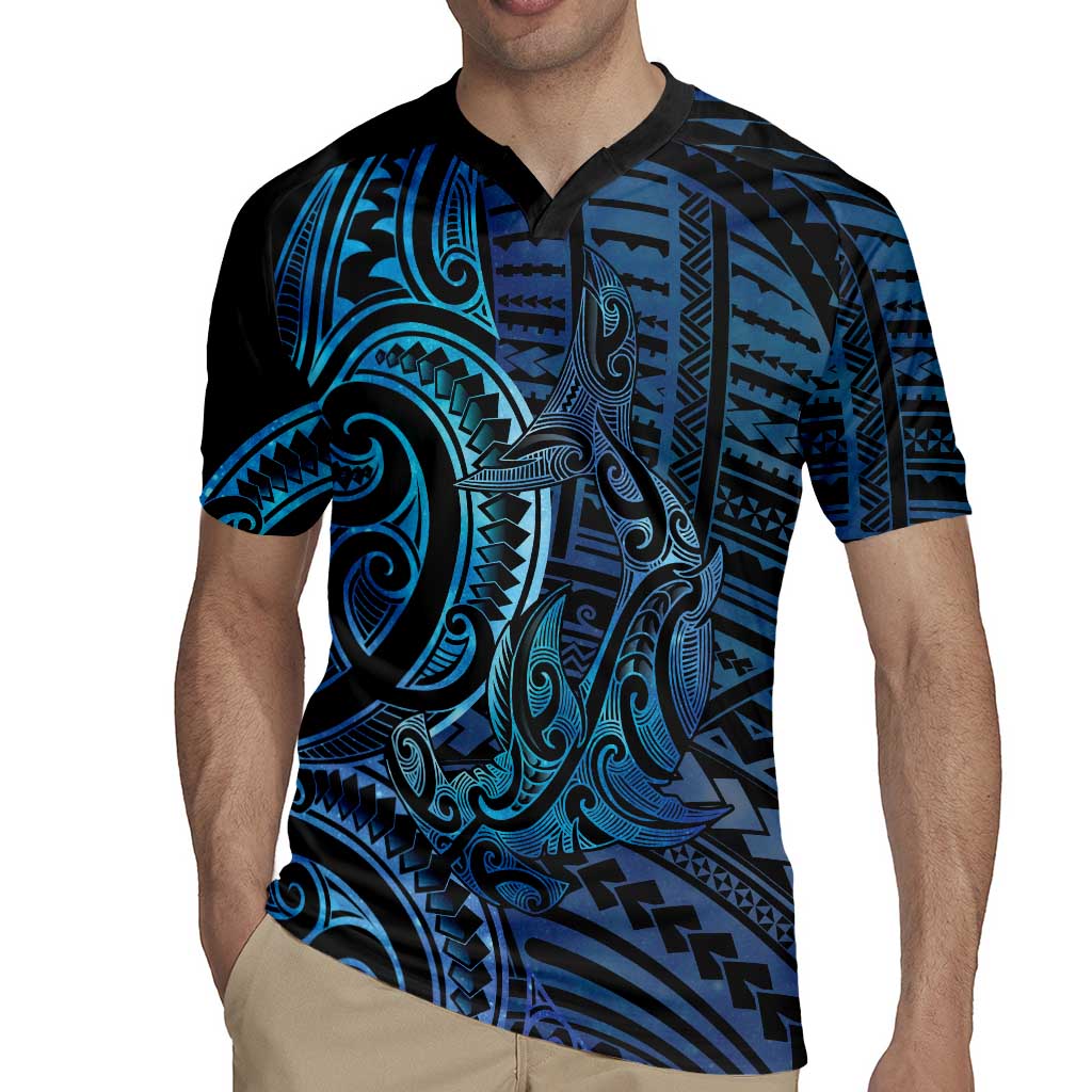 New Zealand Hammerhead Shark Rugby Jersey Maori Haehae Mangopare Galaxy - Polynesian Pride