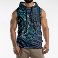 New Zealand Hammerhead Shark Sleeveless Hoodie Maori Haehae Mangopare Galaxy - Polynesian Pride