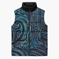 New Zealand Hammerhead Shark Sleeveless Puffer Jacket Maori Haehae Mangopare Galaxy - Polynesian Pride