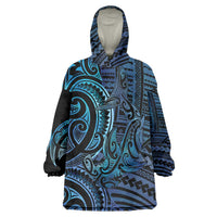 New Zealand Hammerhead Shark Wearable Blanket Hoodie Maori Haehae Mangopare Galaxy - Polynesian Pride