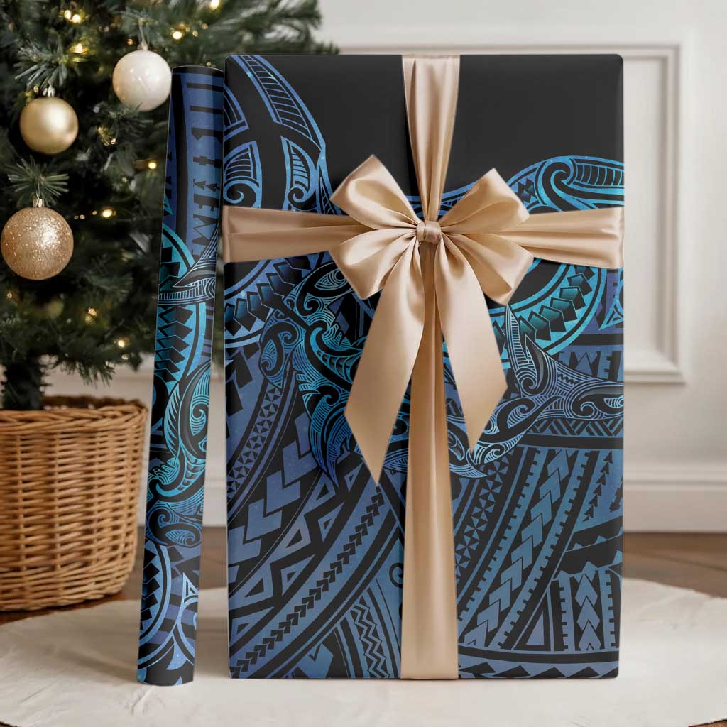 New Zealand Hammerhead Shark Wrapping Paper Maori Haehae Mangopare Galaxy - Polynesian Pride