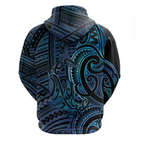 New Zealand Hammerhead Shark Zip Hoodie Maori Haehae Mangopare Galaxy - Polynesian Pride