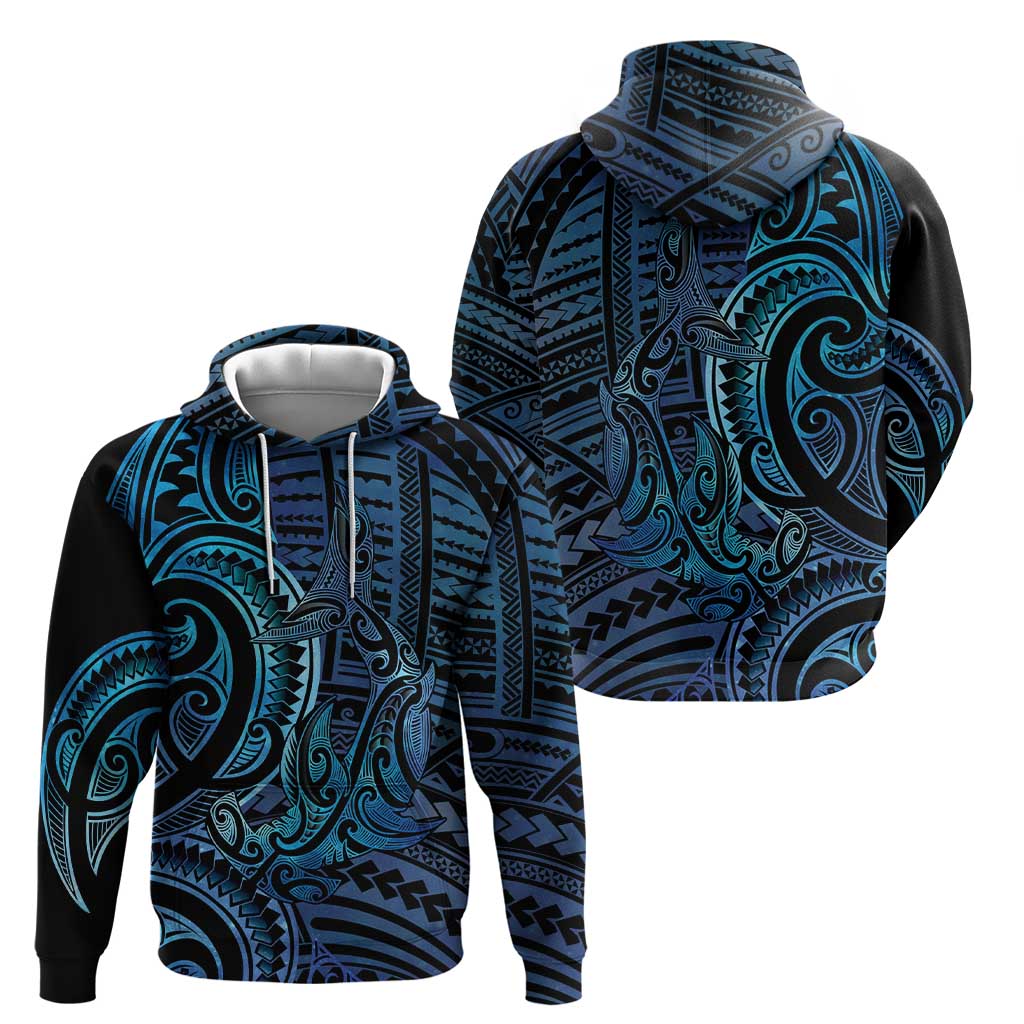 New Zealand Hammerhead Shark Zip Hoodie Maori Haehae Mangopare Galaxy - Polynesian Pride