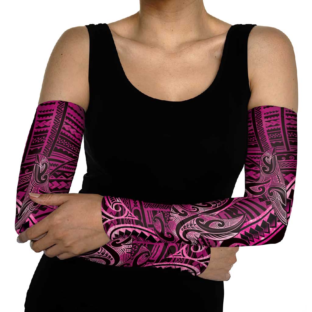 New Zealand Hammerhead Shark Arm Sleeves Maori Haehae Mangopare Pink - Polynesian Pride