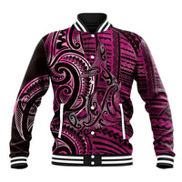 New Zealand Hammerhead Shark Baseball Jacket Maori Haehae Mangopare Pink - Polynesian Pride