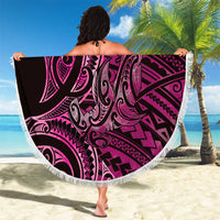 New Zealand Hammerhead Shark Beach Blanket Maori Haehae Mangopare Pink - Polynesian Pride
