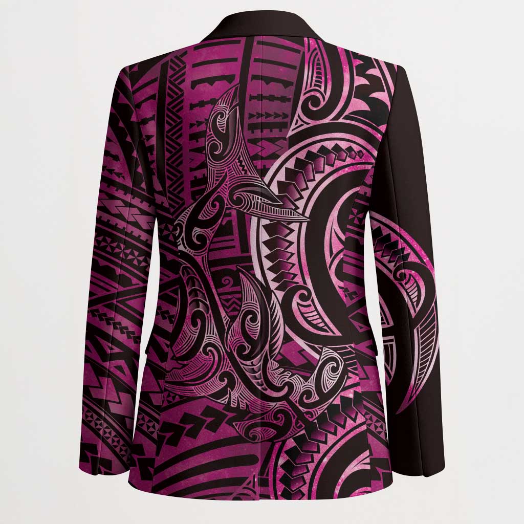 New Zealand Hammerhead Shark Blazer Maori Haehae Mangopare Pink - Polynesian Pride