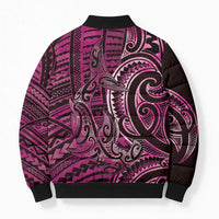 New Zealand Hammerhead Shark Bomber Puffer Jacket Maori Haehae Mangopare Pink - Polynesian Pride