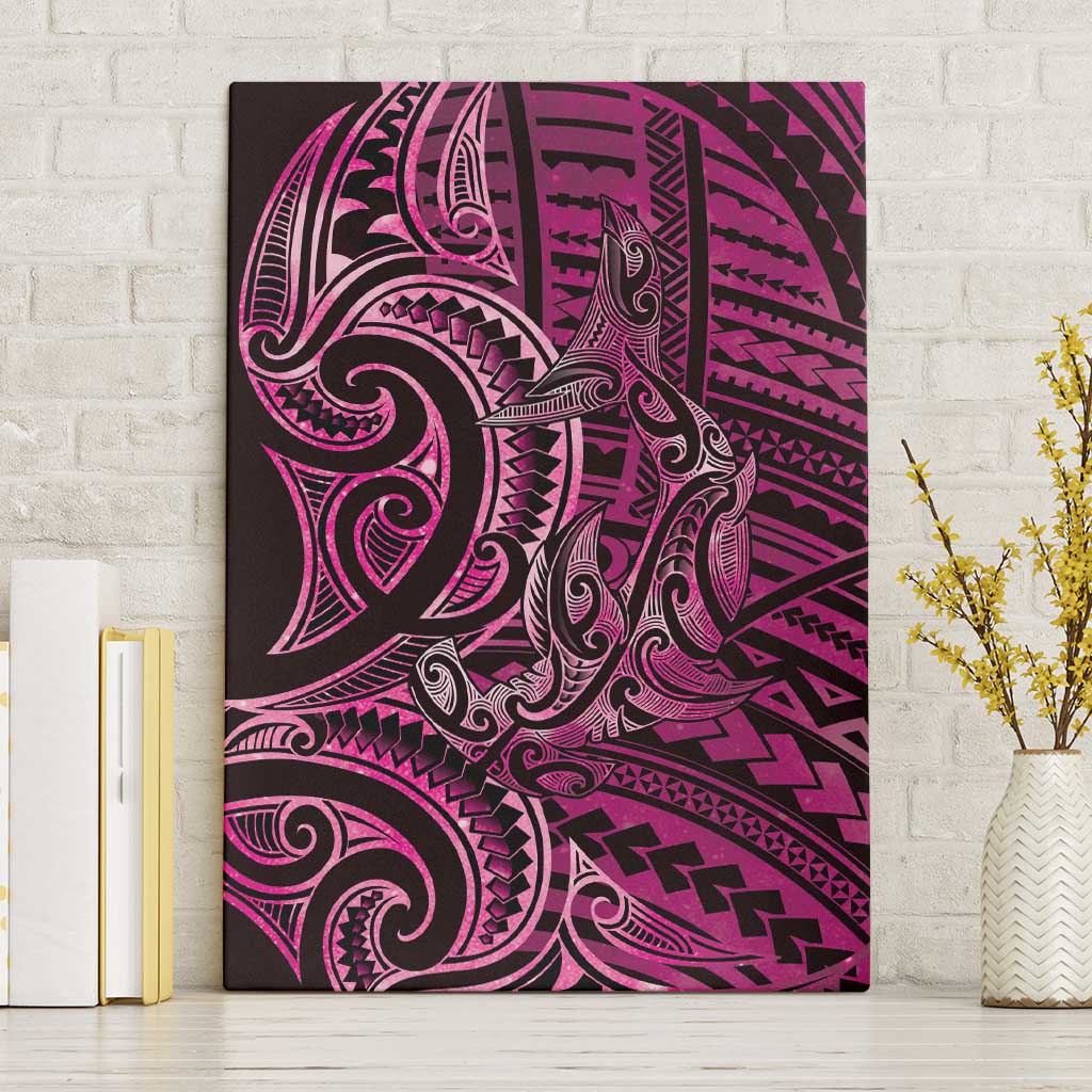 New Zealand Hammerhead Shark Canvas Wall Art Maori Haehae Mangopare Pink - Polynesian Pride