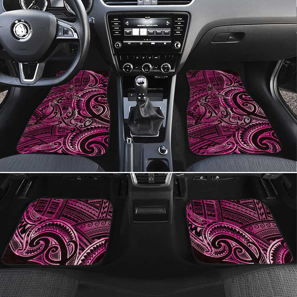 New Zealand Hammerhead Shark Car Mats Maori Haehae Mangopare Pink - Polynesian Pride