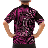 New Zealand Hammerhead Shark Family Matching Mermaid Dress and Hawaiian Shirt Maori Haehae Mangopare Pink - Polynesian Pride