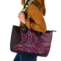 New Zealand Hammerhead Shark Leather Tote Bag Maori Haehae Mangopare Pink LT14 Pink - Polynesian Pride