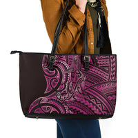 New Zealand Hammerhead Shark Leather Tote Bag Maori Haehae Mangopare Pink LT14 - Polynesian Pride