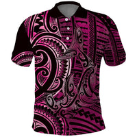 New Zealand Hammerhead Shark Polo Shirt Maori Haehae Mangopare Pink - Polynesian Pride