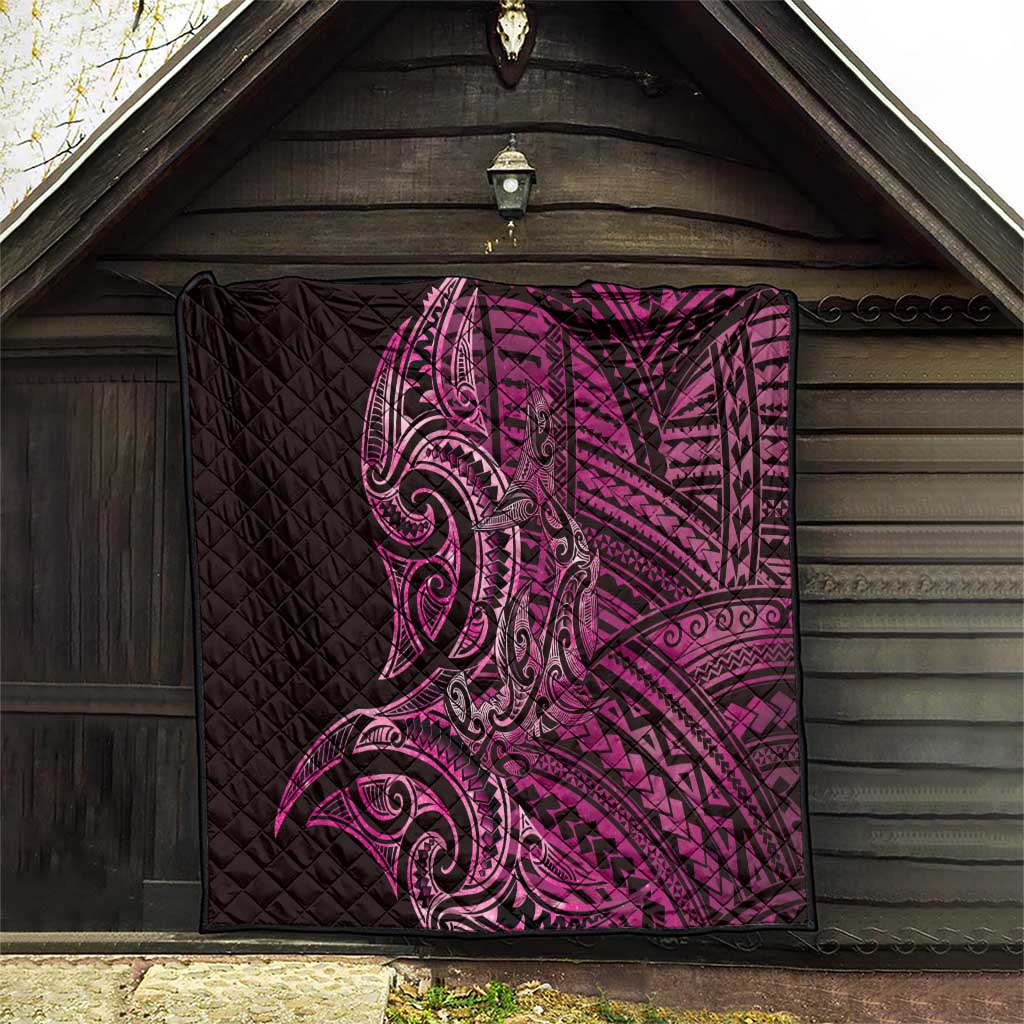 New Zealand Hammerhead Shark Quilt Maori Haehae Mangopare Pink - Polynesian Pride