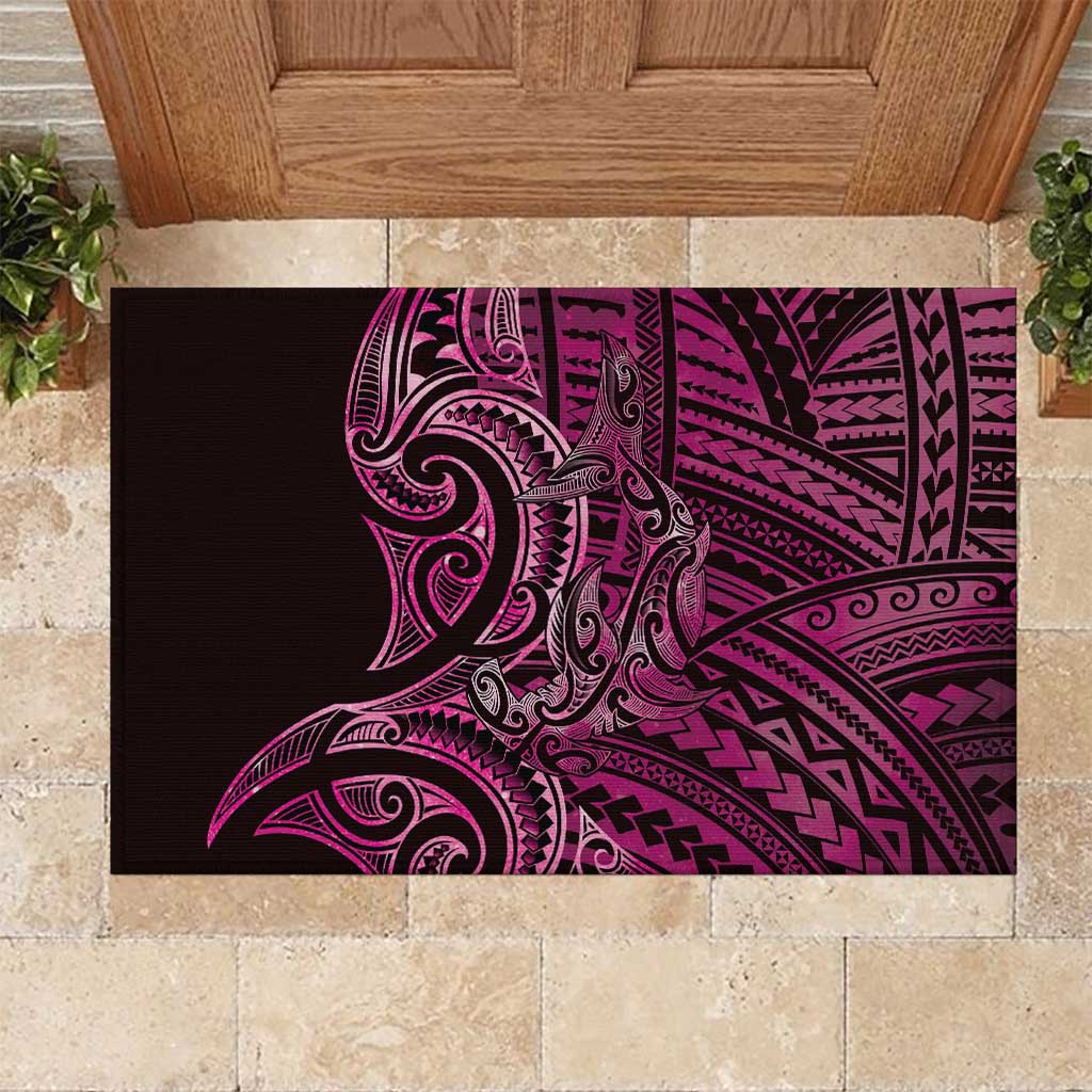 New Zealand Hammerhead Shark Rubber Doormat Maori Haehae Mangopare Pink - Polynesian Pride
